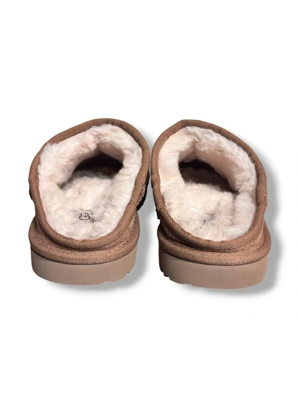 UGG Tan Suede Classic Slides Size 6K